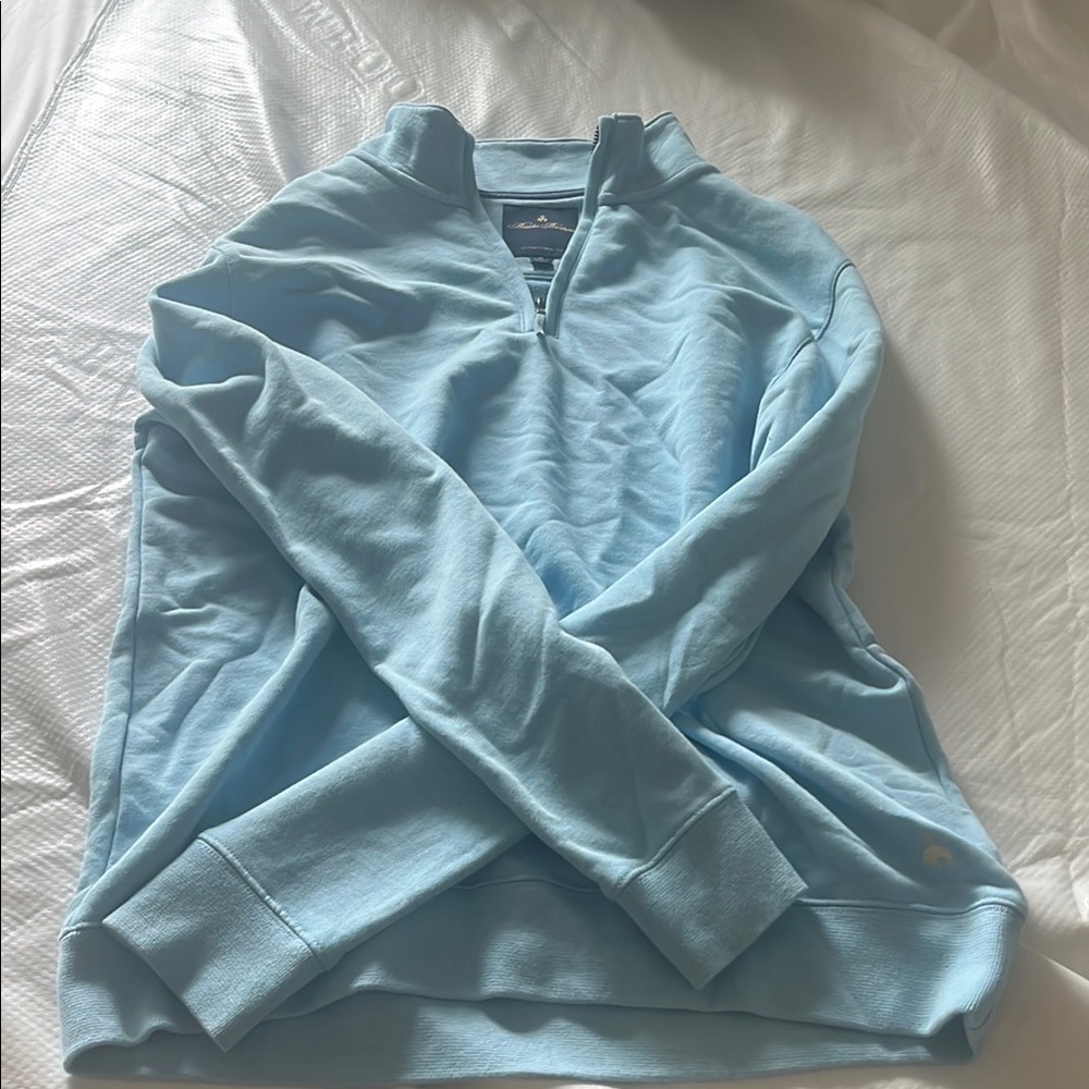 Brooks Brothers Sky Blue Quarter-Zip Sweater men’s medium worn 1-2 times